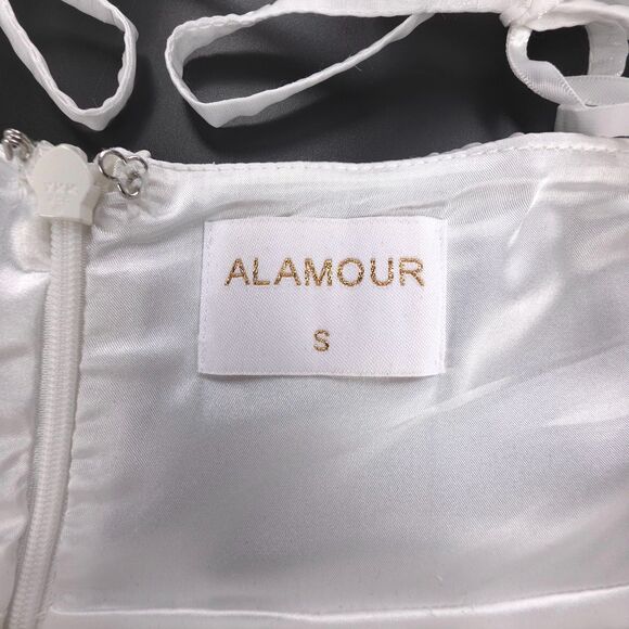 ALAMOUR The Label Celine Mini Dress White Organza Angelic Fairy Romantic Bridal - Picture 2 of 8
